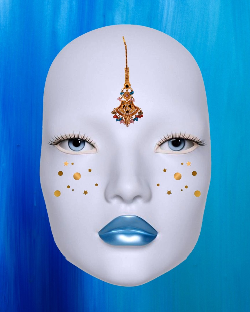 Mannequin Blue - artwork by Kenneth Ramirez:  Portraits, Abstract, Digital, Metal