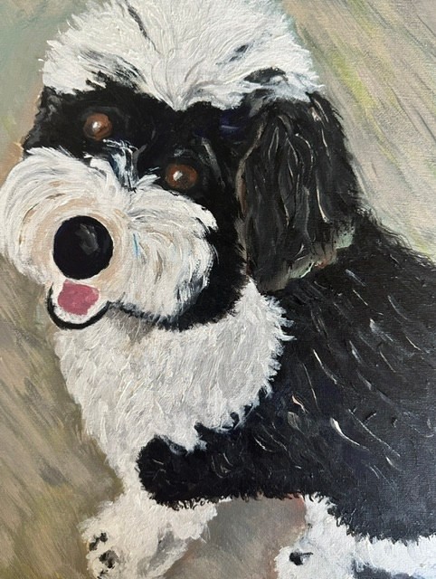 Where The Nose Knows - Painting, Acrylic, Animals, Expressionism, MDF Panel