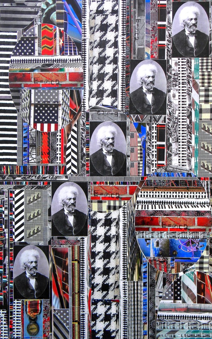 "Oratorical Notes (Ode to Mr. Frederick Douglass)" by Sheryl Renee Dobson Copyright 2026 all rights reserved - Mixed Media, Mixed Media, Abstract, Expressionism, Wood Panel