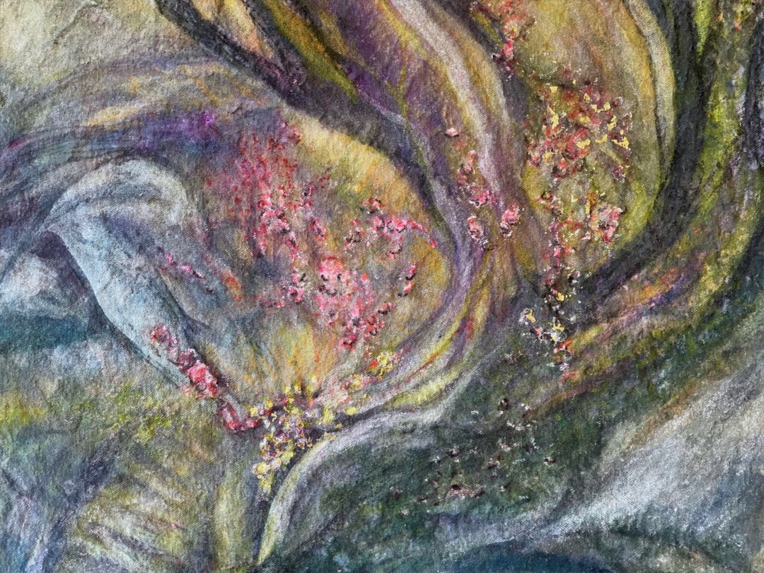 Grafted on the Branch - Mixed Media, Mixed Media, Botanical, Expressionism, Canvas