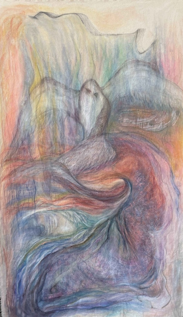 From On High - Mixed Media, Mixed Media, Birds, Abstract, Canvas