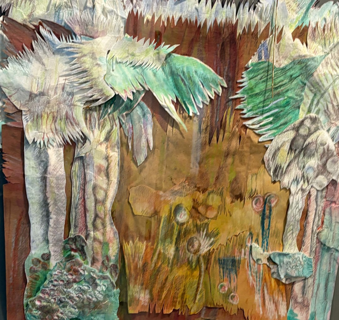 Palm Abstraction - Mixed Media, Mixed Media, Botanical, Abstract, Paper