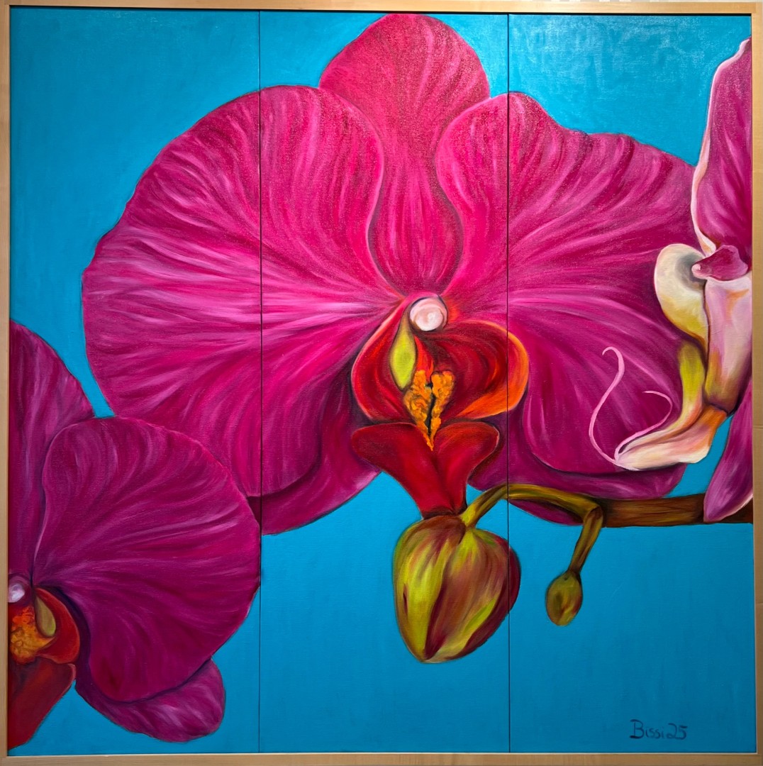 Hot Pink Orchids - artwork by Rebecca Bissi:  