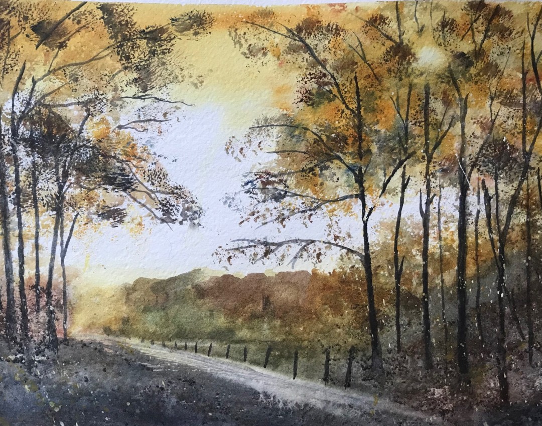 Fall Walk in the Woods - Painting