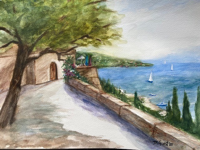 Mediterranean Seascape (Commission) - artwork by Jane Guest:  