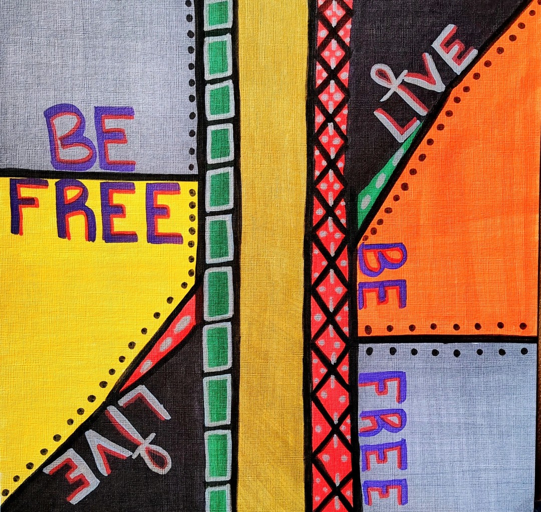 Be Free & Live - Mixed Media, Ethnic, Other, Paper