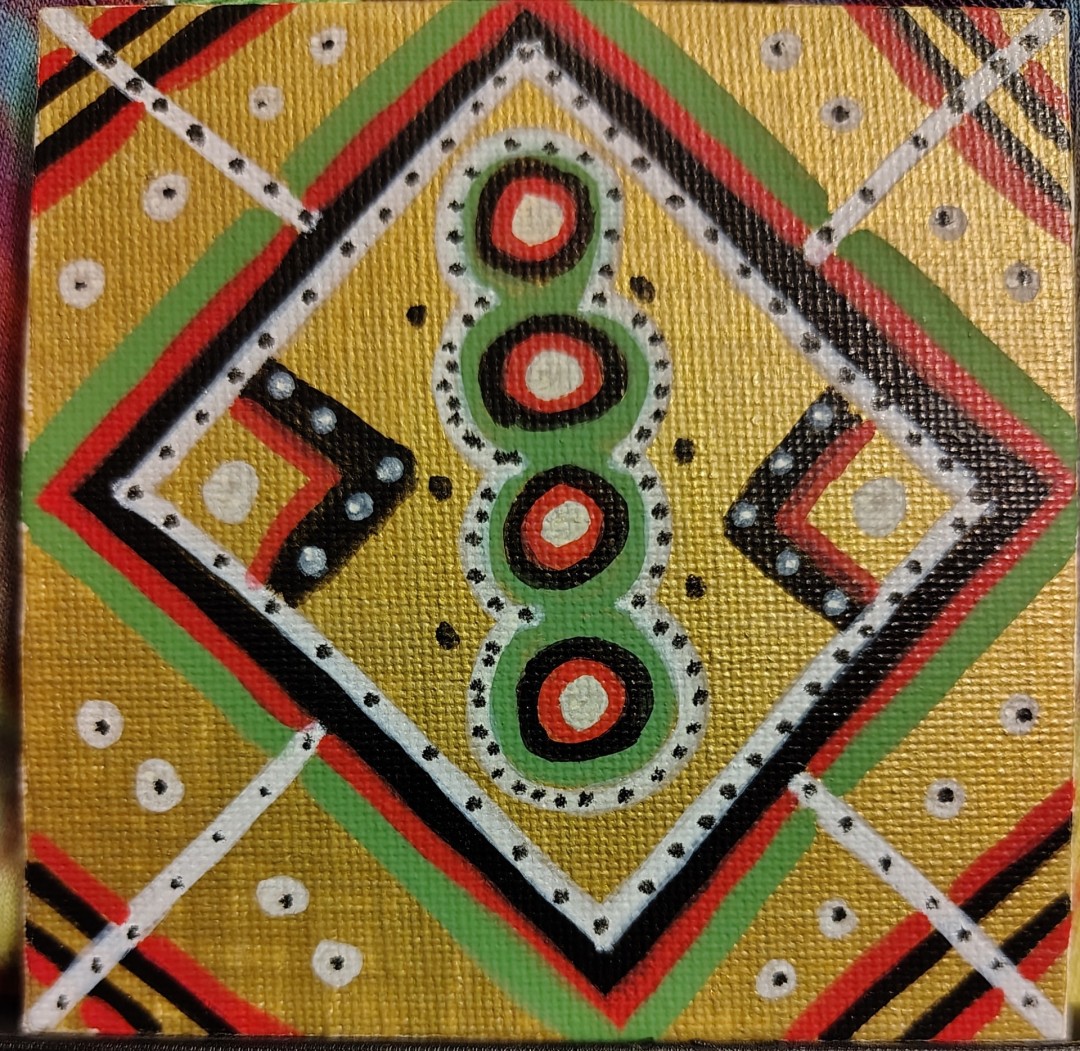 Untitled - Painting, Mixed Media, Ethnic, Abstract, Canvas