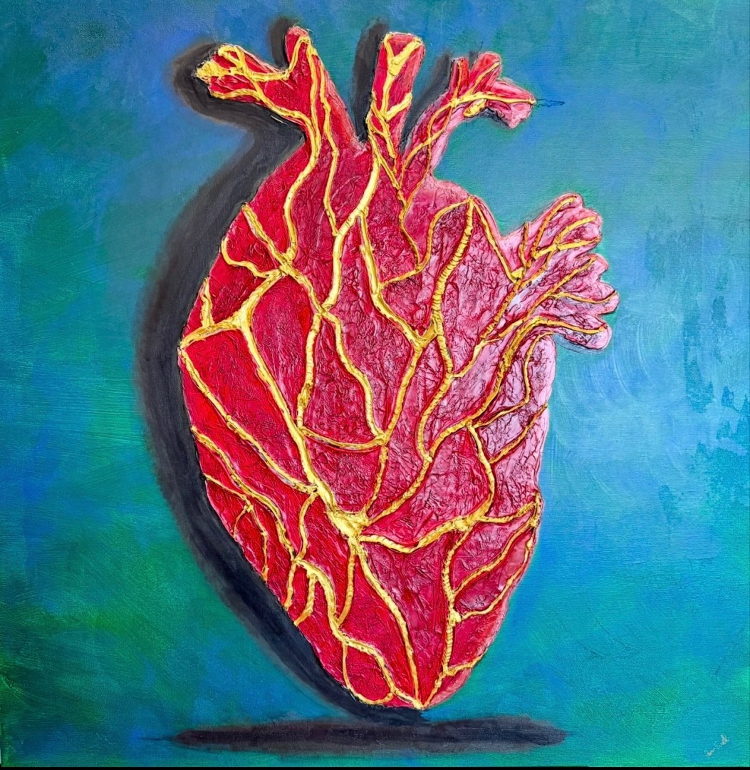 The Healing Heart - artwork by Pam Ewell:  Other, Other, Mixed Media, Canvas