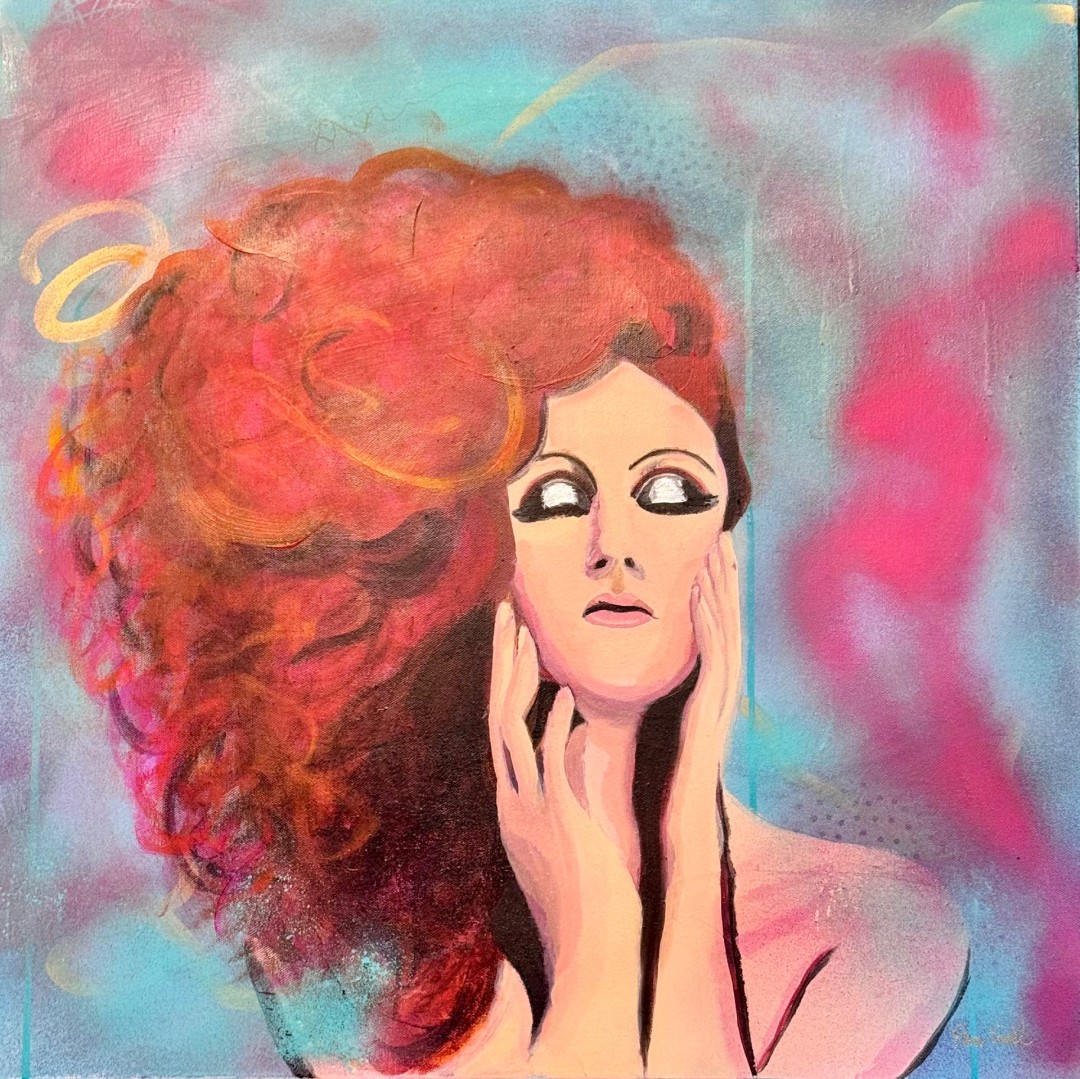 Diva - artwork by Pam Ewell:  Portraits, Modern, Mixed Media, Canvas
