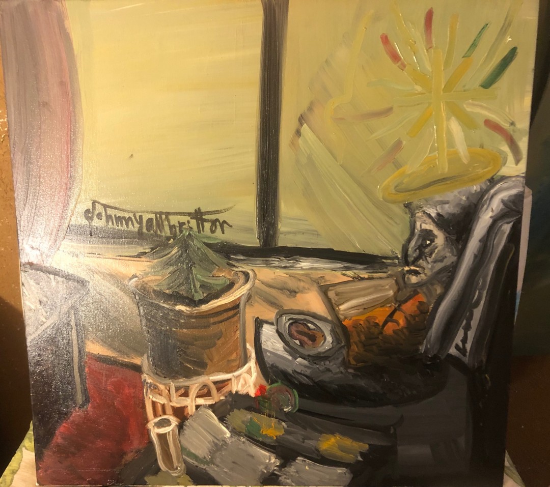 The sitting grandmother  - artwork by Johnny Allbritton:  