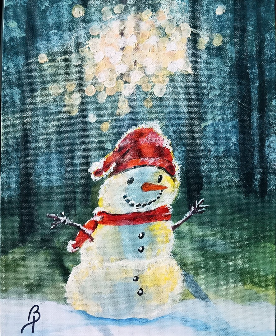 SUNSHINE SNOWMAN - artwork by Brenda Porter:  