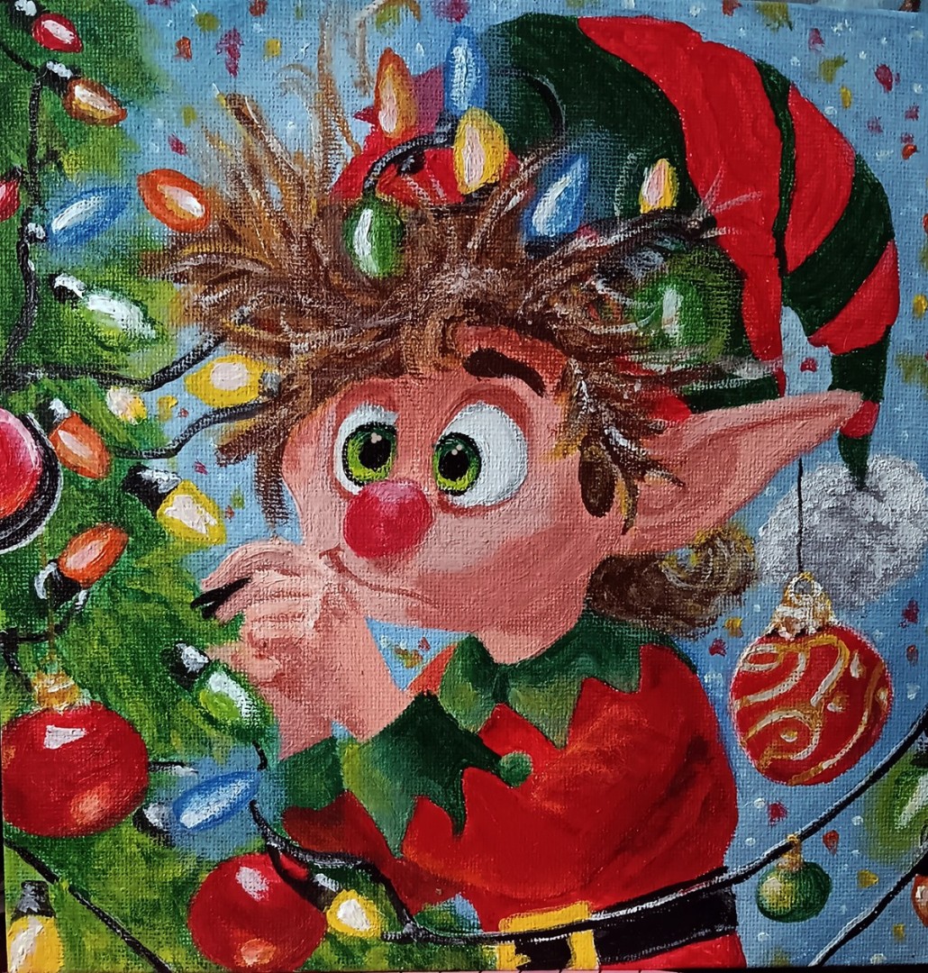 SANTA'S ELF - artwork by Brenda Porter:  