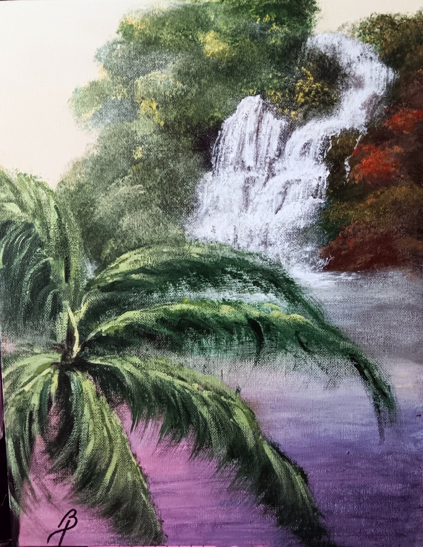 ISLAND WATERFALLS - artwork by Brenda Porter:  