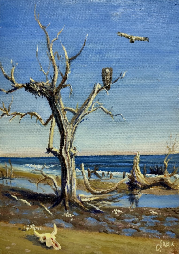 Boneyard beach - artwork by Oleg Maksymenko:  Landscape, Realism, Oil, Canvas