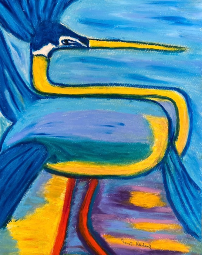 Blue Heron - abstract 