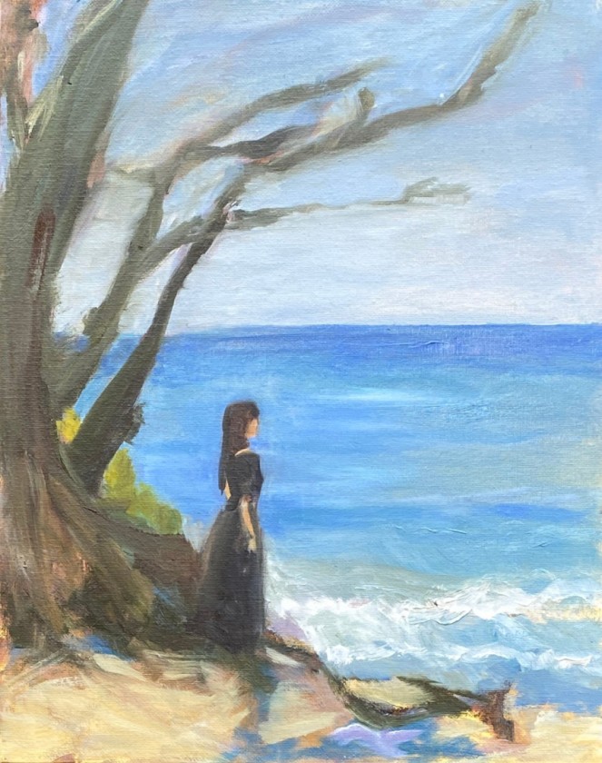 Girl by Tree in Carmel-by-the-Sea