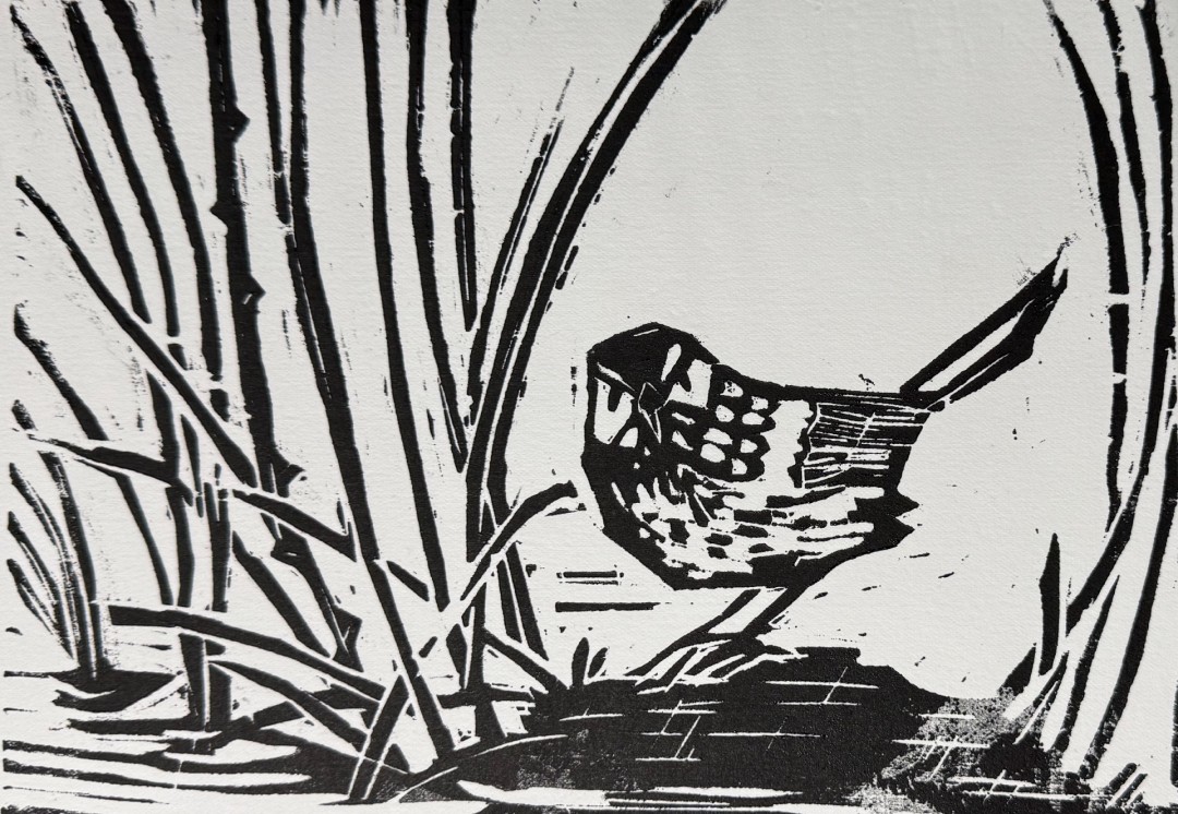In the Reeds - Printmaking