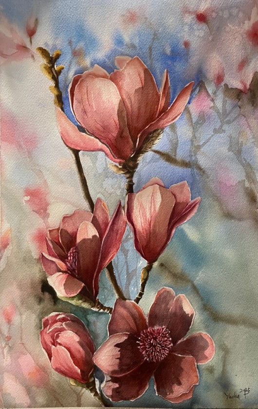 F056-Frozen magnolia