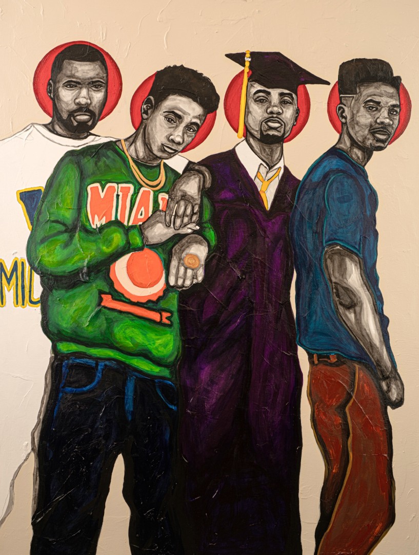 4 Red Birds - artwork by Demarcus McGaughey:  Figures, Other, Acrylic, Canvas