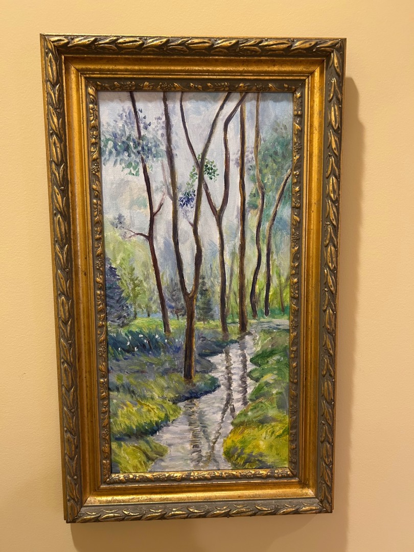 Following the flow- (wet weather New Bern, NC) - Painting, Oil, Landscape, Impressionism, Canvas