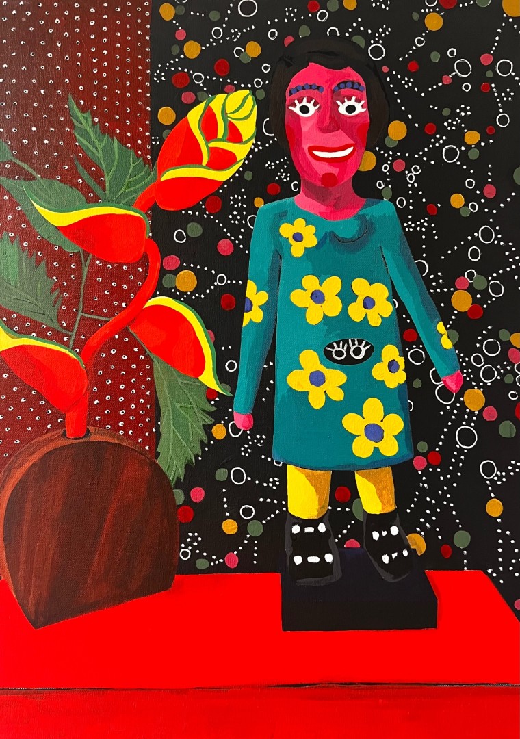 What The Heliconia  - Painting