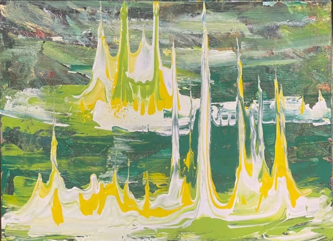 Le jardin vert - artwork by Veda Kagabo:  Abstract, Modern, Acrylic, Canvas