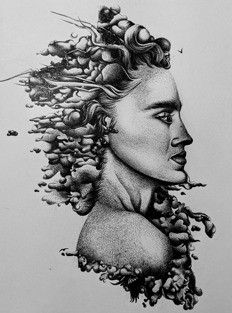 Sky goddess, Drawing