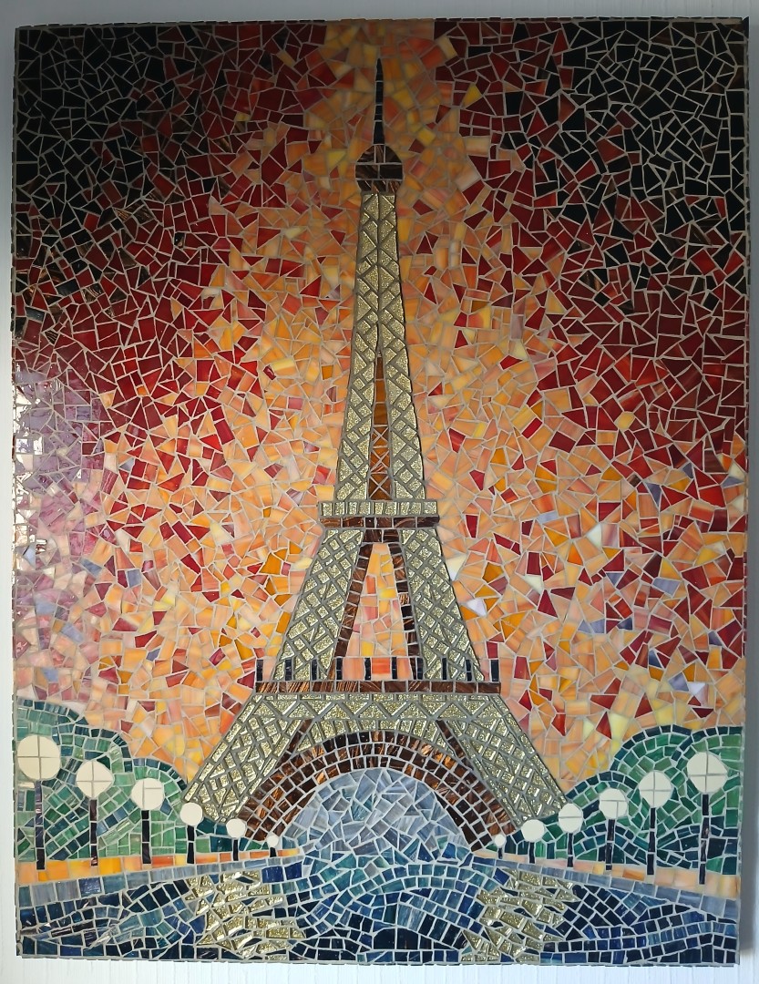 Eiffel Tower At Night , Mixed media