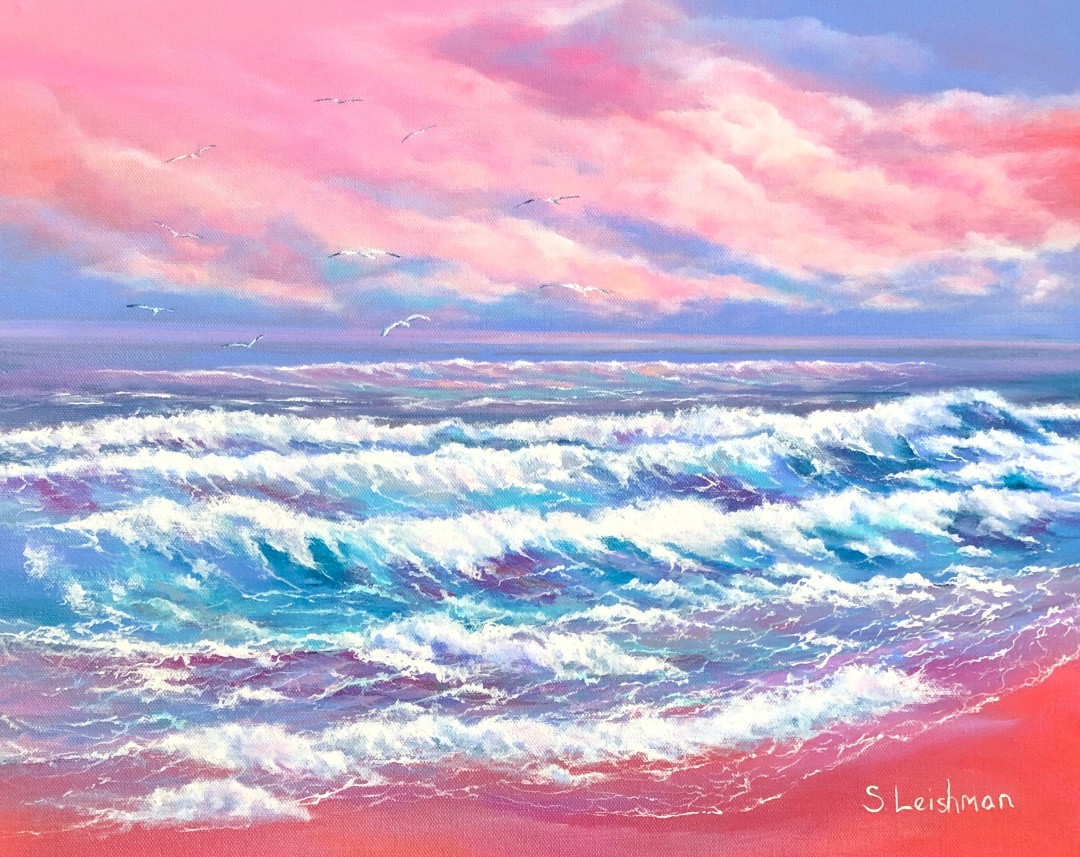 Waves at Dawn , Painting