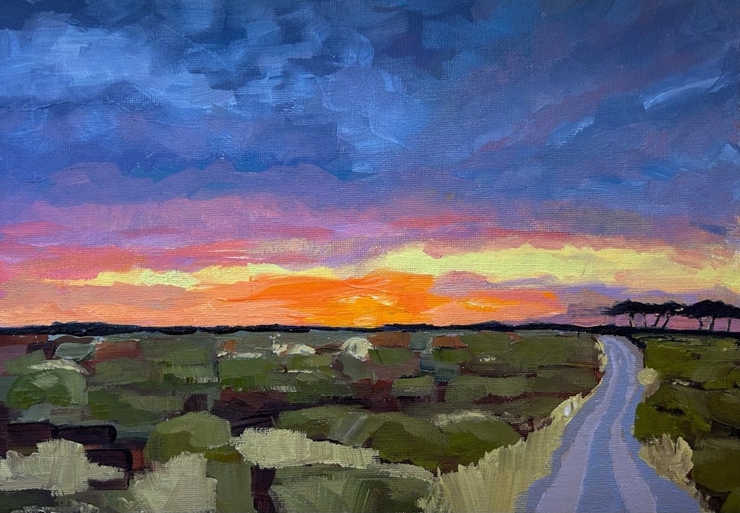 Marseillan Sunset, Painting