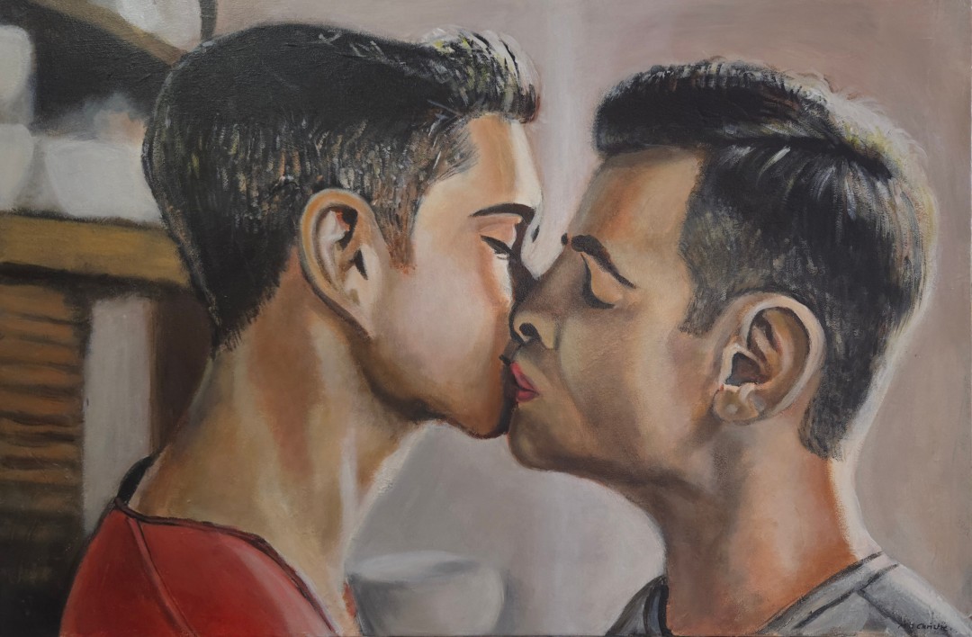 The Kiss, Painting