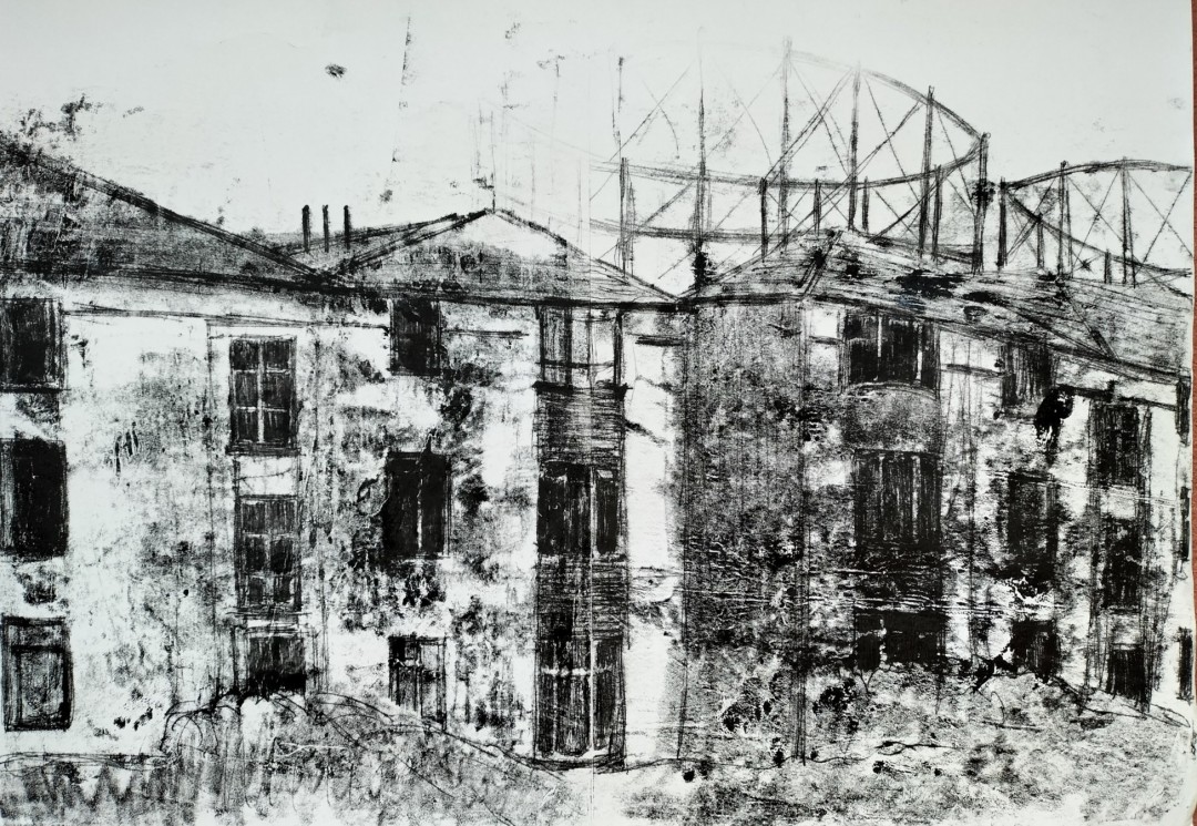 &#039;Sun on Metal, Kelvindale &#039; , Mixed media