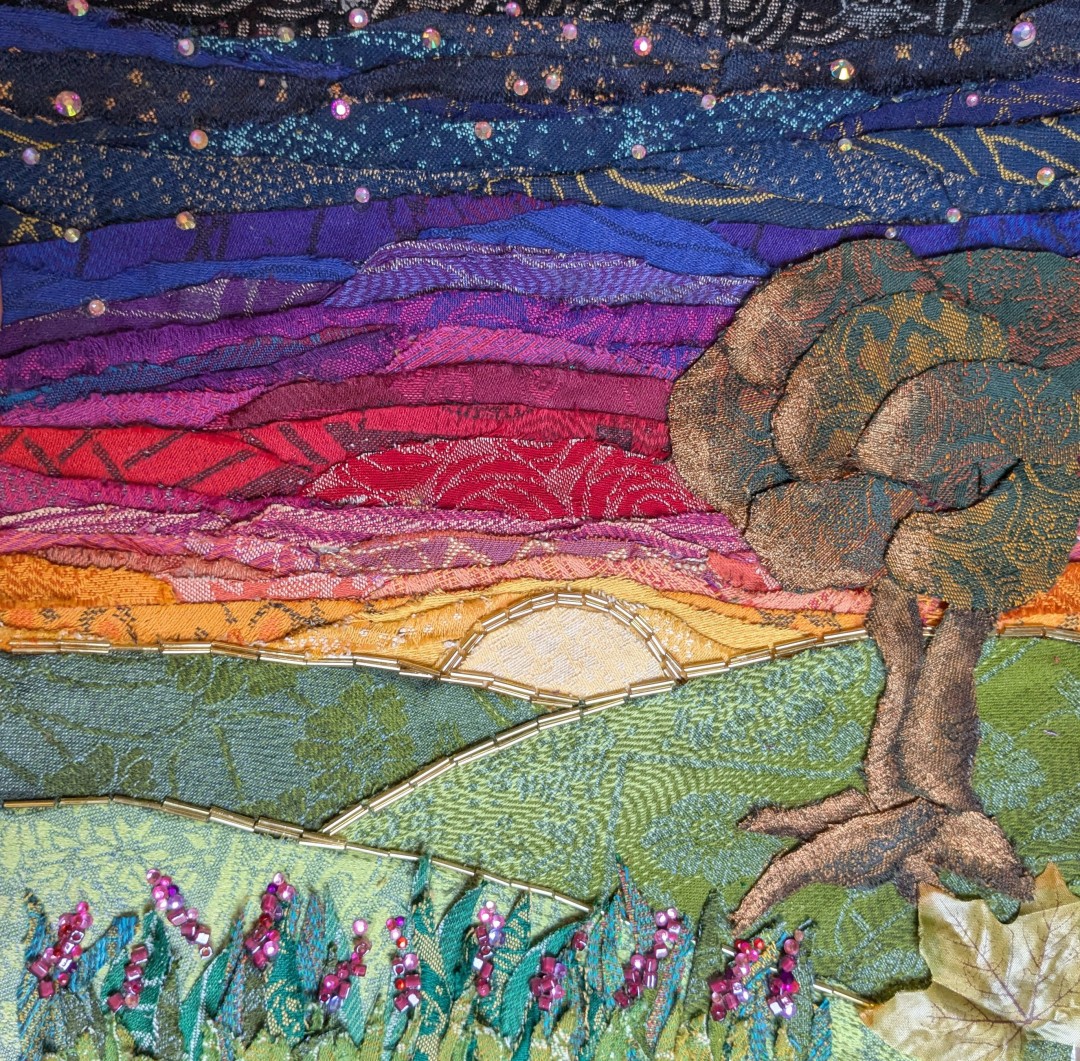 A quiet moment at sunset, Mixed media
