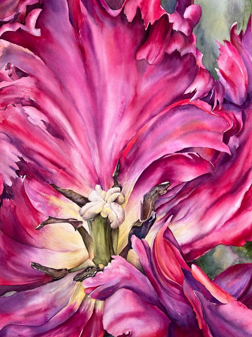 Ruffled Feathers - Parrot Tulip, Painting