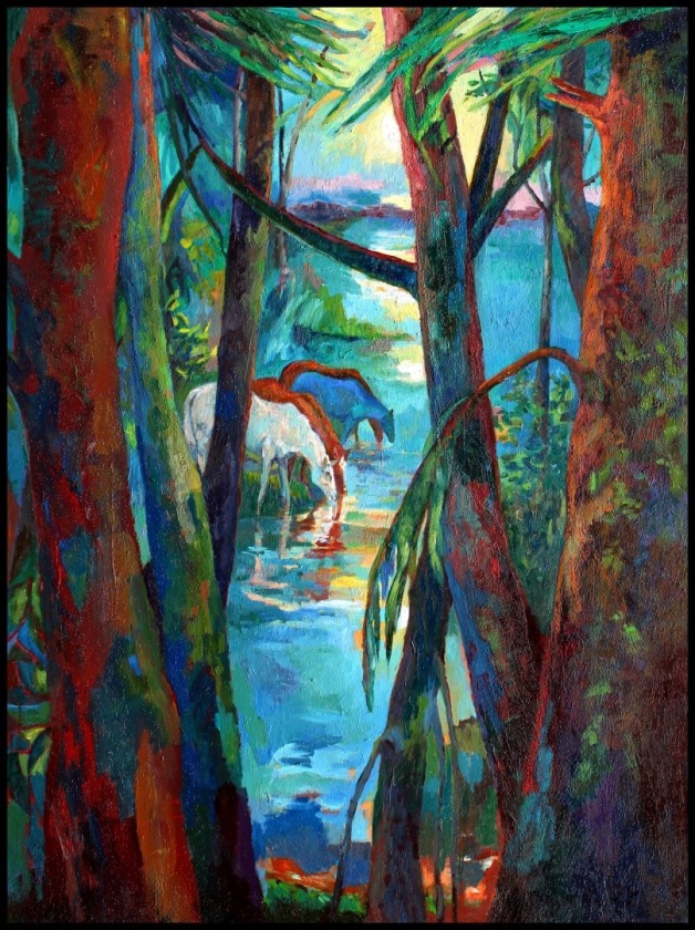 The White Stallion at Blue Lake