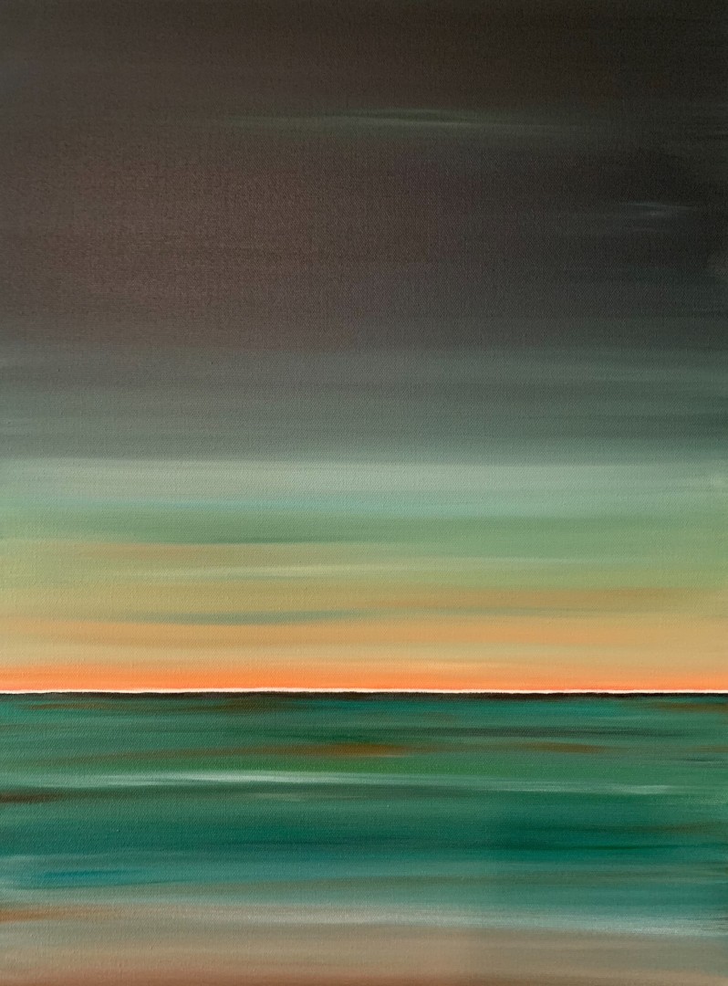 Open Ended - artwork by Bec Anderson: nature, ocean, water, sunrise, peaceful, spiritual Abstract, Expressionism, Acrylic, Canvas