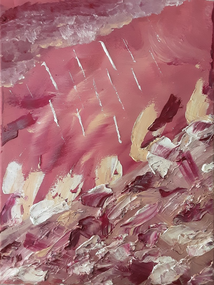 Turbulent love - artwork by Leah  Kraniak :  Abstract, Oil, Canvas