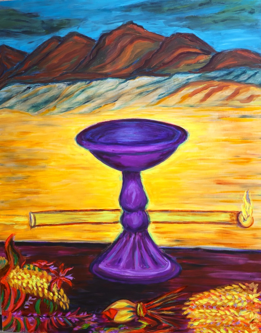 Sage, Sacred Space - Painting, Acrylic, Landscape, Expressionism, Paper