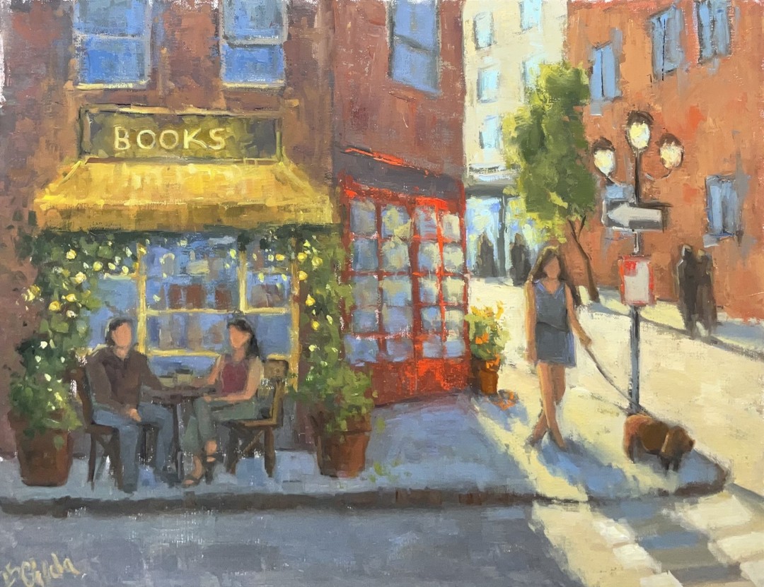 Afternoon stroll - Painting, Oil, Impressionism, MDF Panel