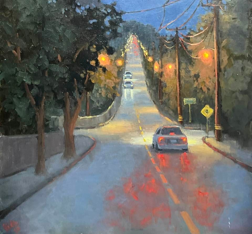 Grand view at night - artwork by Gilda Fathi:  