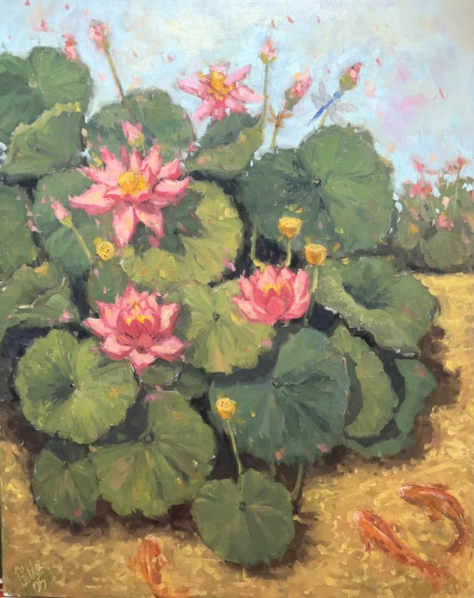 Lotus and dragonfly