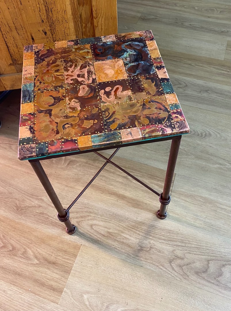 Copper top table - Sculpture / 3D / Wood