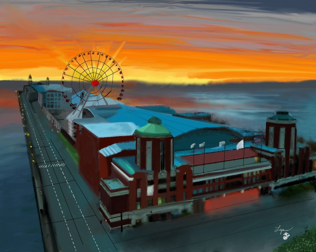 Navy pier  - artwork by Jerry Loza:  