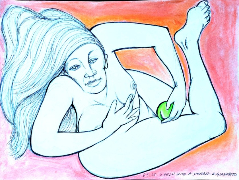 Woman with a Peach