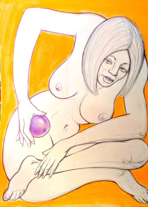 Woman with a Navel Orange
