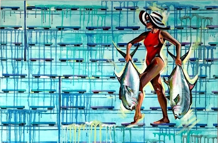 Catch of the Day  - artwork by Yuliia Tarnovska:  Seascape, Other, Acrylic, Canvas