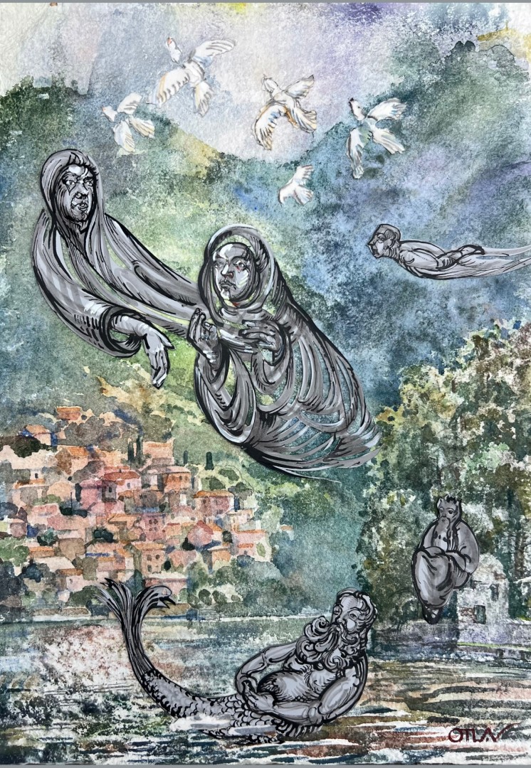 lake Como  - artwork by Petr Otlan:  