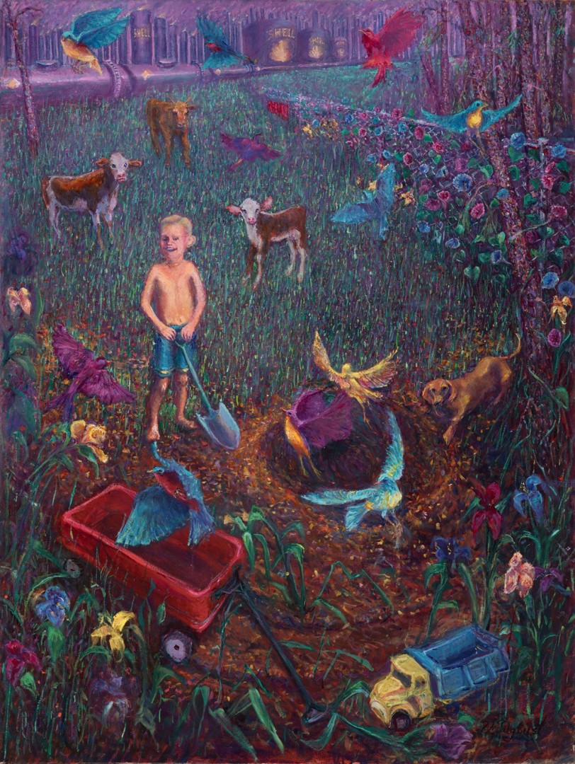 Le miracle du petit garçon et de ses oiseaux, paroisse St. James - artwork by Vanessa Falgoust:  