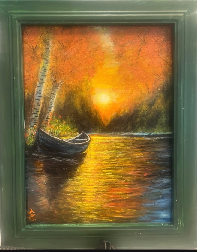 Rowboat At Sunset