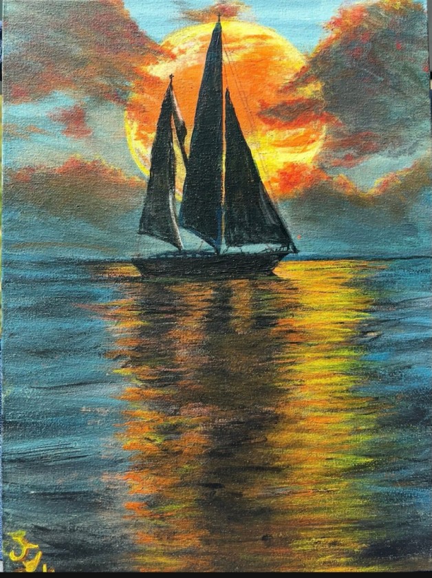 Sailboat Love on the Sea